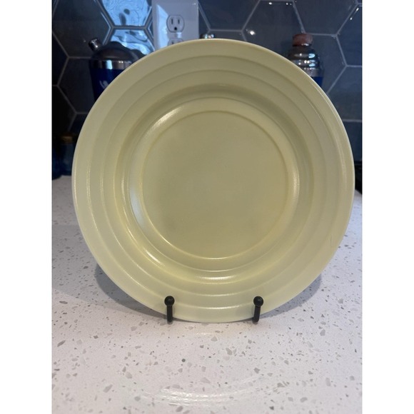 Hazel-Atlas Other - Hazel Atlas Moderntone Platonite Pastel Yellow 9" Dinner Plate Depression Glass